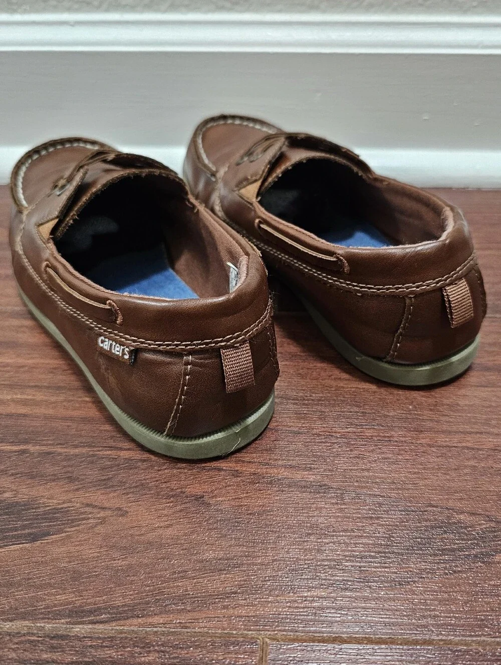 Carter's Brown Leather Boys Dressy Boat Shoes